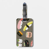 Sushi Party - Schattigee Sashimi en Sushi Rolls Bagagelabel (Achterkant verticaal)