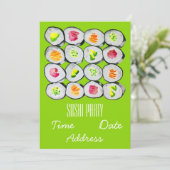 Sushi Party Stylish Modern Japan Party Invitati Kaart (Staand voorkant)