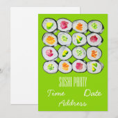 Sushi Party Stylish Modern Japan Party Invitati Kaart (Voorkant / Achterkant)