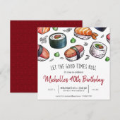 Sushi Party uitnodiging (Voorkant / Achterkant)