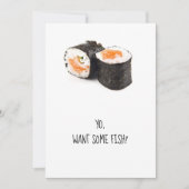 Sushi party-uitnodiging, grappige humor diner-vis kaart (Voorkant)
