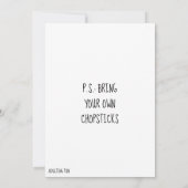 Sushi party-uitnodiging, grappige humor diner-vis kaart (Achterkant)