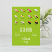 Sushi Party Wasabi Modern Japan Kaart (Staand voorkant)