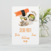 Sushi Party zalm Moderne Japanse partij Kaart (Staand voorkant)