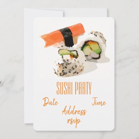 Sushi Party zalm Moderne Japanse partij Kaart (Voorkant)