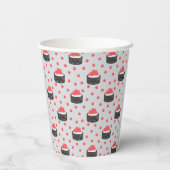 Sushi pattern and funny quote Paper cup Papieren Bekers (Achterkant)