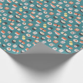 Sushi Pattern Blauwgroen Green Cadeaupapier (Hoek)