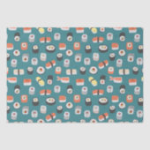Sushi Pattern Blauwgroen Green Tissuepapier (Voorkant)