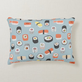 Sushi Pattern Blue Accent Kussen