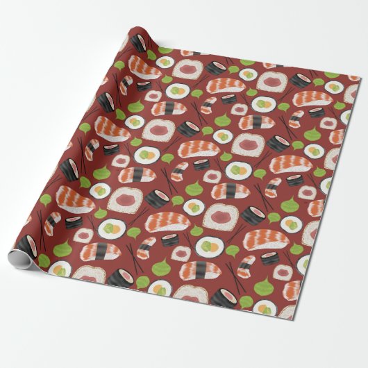Sushi Pattern Cadeaupapier (Uitgerold)