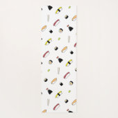 Sushi Pattern Cute Illustratie | Zalm-Sinaasappel Yogamat (Achterkant)
