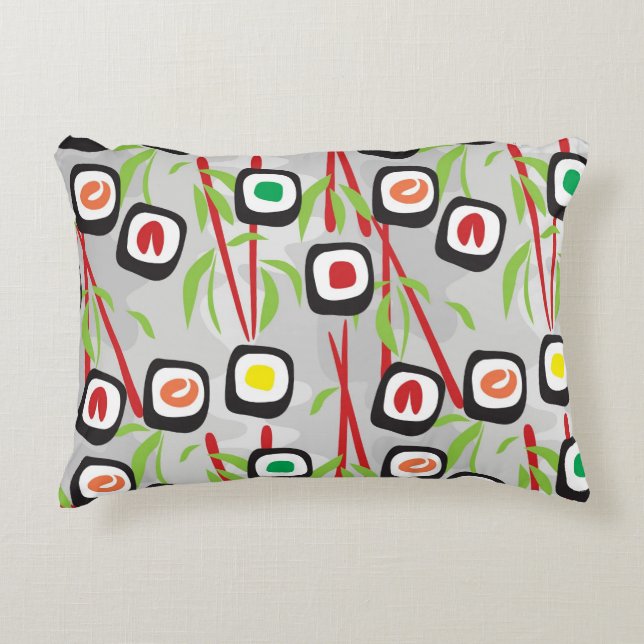Sushi Pattern Decoratief Kussen (Voorkant)