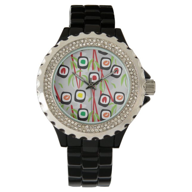 Sushi Pattern Horloge (Voorkant)