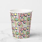 Sushi Pattern Papieren Bekers (Achterkant)