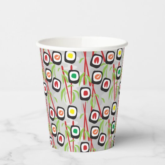 Sushi Pattern Papieren Bekers (Links)