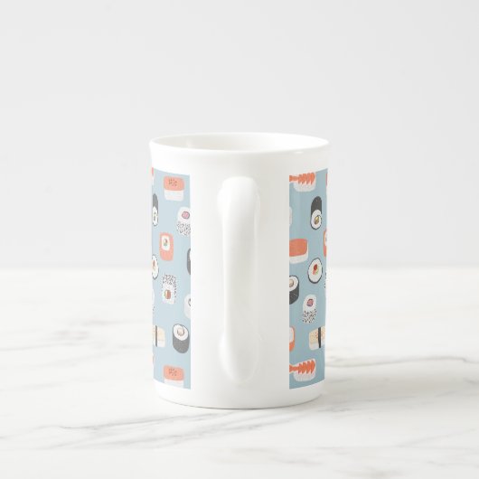 Sushi Pattern Porselein Kop (Achterkant)