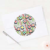 Sushi Pattern Ronde Sticker (Envelop)