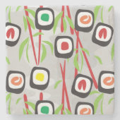 Sushi Pattern Stenen Onderzetter (Voorkant)