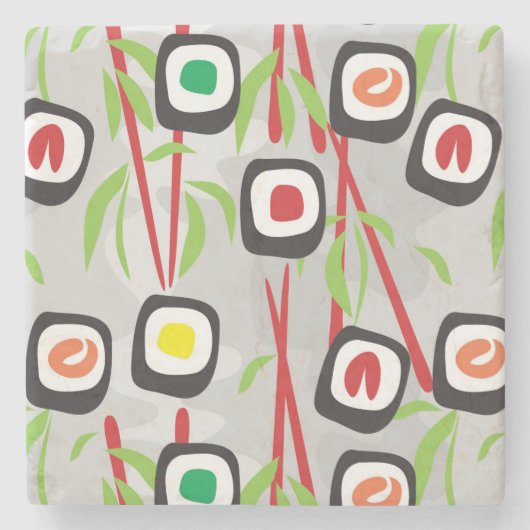 Sushi Pattern Stenen Onderzetter (Voorkant)