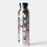 Sushi Pattern Waterfles<br><div class="desc">Een leuk sushi-voedselkunstpatroon voor degenen die van Japanse keuken houden. Originele kunst van Nic Squirrell. Wijzig de kleur van het flesje om het aan te passen.</div>