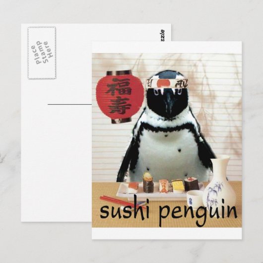 sushi penguin briefkaart (Voorkant / Achterkant)