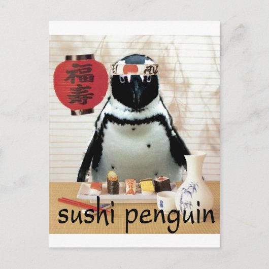 sushi penguin briefkaart (Voorkant)