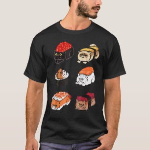 Sushi Persian Cat van Huebucket T-shirt