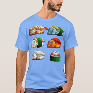 Sushi Perzische Kat Grappig Kat Perzische Kat Sush T-shirt