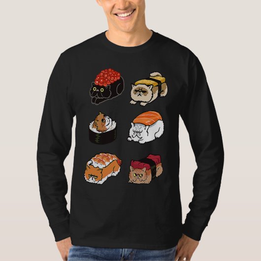 SUSHI PERZISCHE KAT VOOR KAT T-SHIRT (Voorkant)