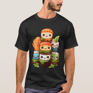 Sushi Pile Nigiri Maki Sashimi Zalm Japans eten T-shirt