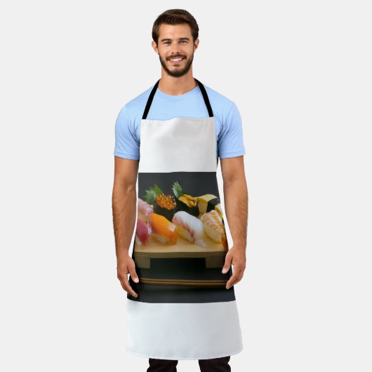 Sushi Platter Apron – Classic Nigiri Harmony Schort (Gedragen)