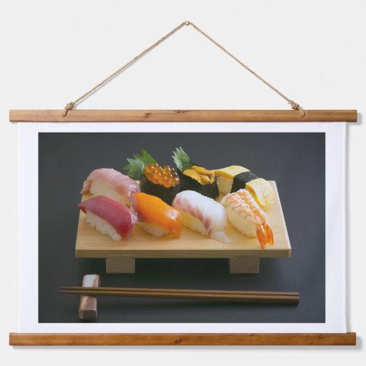 Sushi Platter Harmony Tapestry – Taste of Japan Hangend Wandkleed (Voorkant)