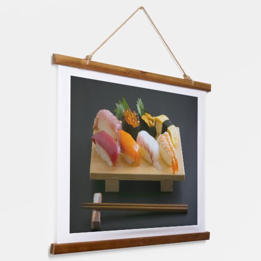 Sushi Platter Harmony Tapestry – Taste of Japan Hangend Wandkleed (Gebogen)
