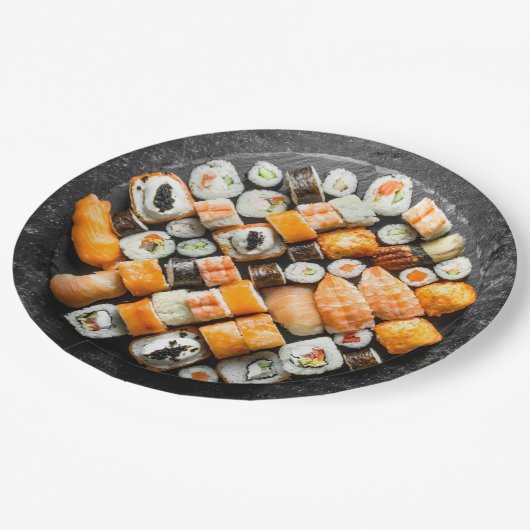 Sushi Platter Papieren Bordje (Gekanteld)