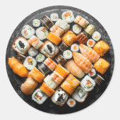 Sushi Platter Ronde Sticker (Voorkant)
