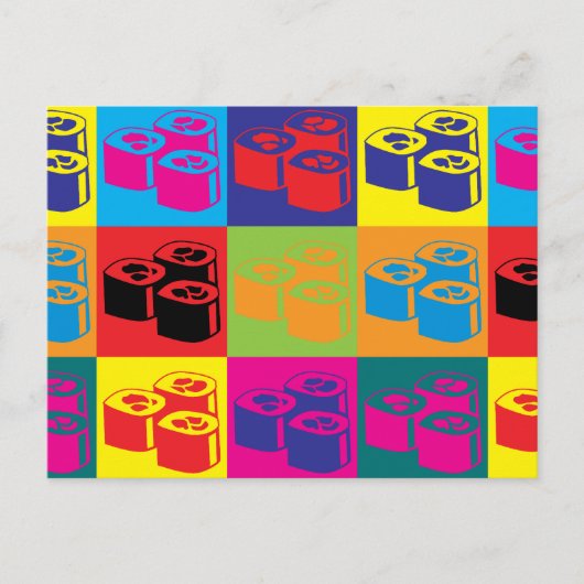 Sushi Pop Art Briefkaart (Voorkant)