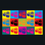 Sushi Pop Art Poster<br><div class="desc">Sushi Pop Art. Als Sushi je hobby, beroep of obsessie is, show het dan met geweldige Sushi t-shirts, mokken, stickers en nog veel meer. Het zijn ook geweldige cadeautjes voor andere Sushi-fans!</div>
