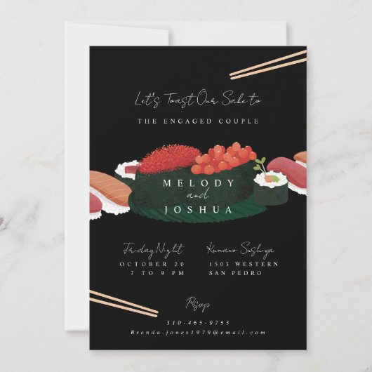 Sushi Pre bruiloft Kaart (Voorkant)