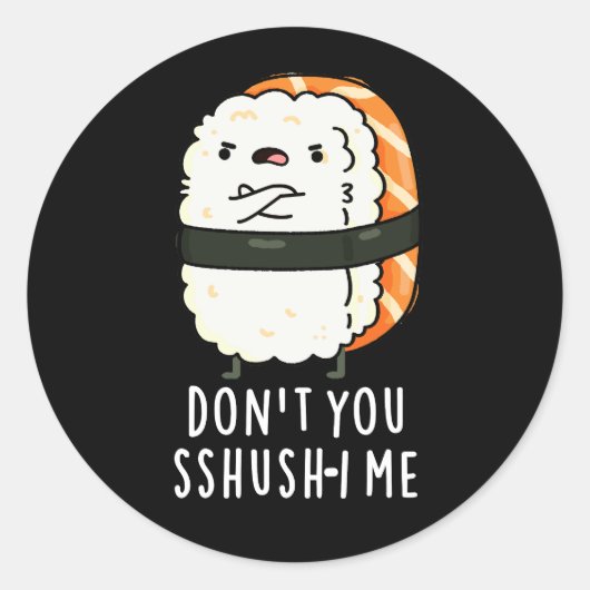 Sushi Pun Dark BG Ronde Sticker (Voorkant)