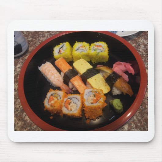 Sushi Raw Food Japans maalmiddel Delicious Serving Muismat (Voorkant)