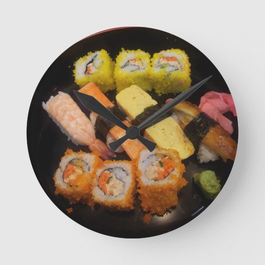 Sushi Raw Food Japans maalmiddel Delicious Serving Ronde Klok (Voorkant)
