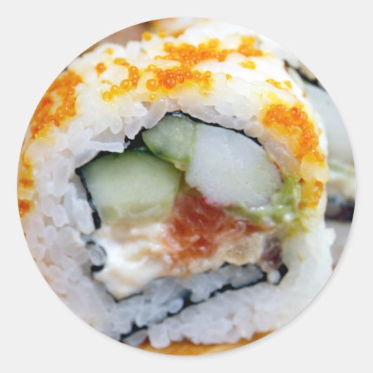 Sushi Realistisch eten Ronde Sticker (Voorkant)