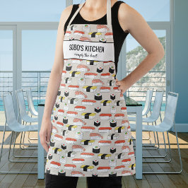 Sushi Restaurant Chef Sobo's Kitchen Custom Text Schort