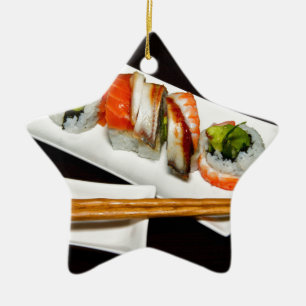 Sushi Restaurant Eet Exotische Maaltijden Fast Foo Keramisch Ornament