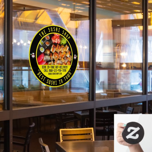Sushi Restaurant Grote Voorzijde aanpassen Raamsticker (Restaurant Raam)
