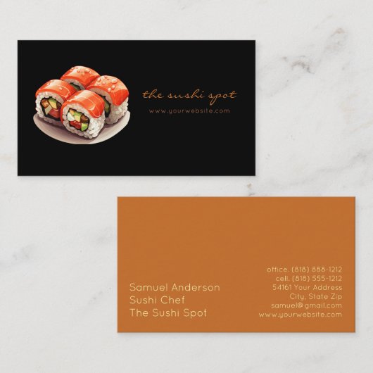 Sushi Restaurant Sushi Chef Visitekaartje (Voorkant / Achterkant)