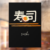 Sushi Restaurant Zalm Japanse Calligrafie 2 Raamsticker (Vel 2)