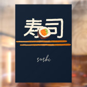 Sushi Restaurant Zalm Japanse Kalligrafie 2 Raamsticker (Vel 2)