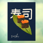 Sushi Restaurant Zalm Japanse Kalligrafie 3 Raamsticker (Vel 3)