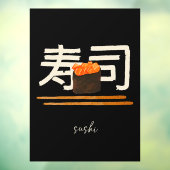 Sushi Restaurant Zalm Japanse kalligrafie Raamsticker (Vel 3)